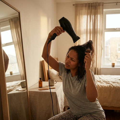 Hands-Free Suction Cup Hair Dryer Holder — before