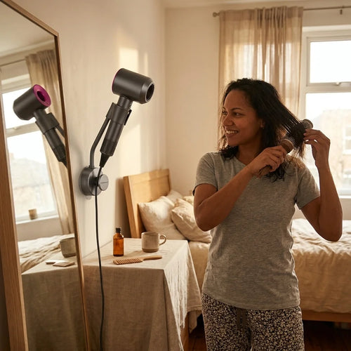 Hands-Free Suction Cup Hair Dryer Holder — after